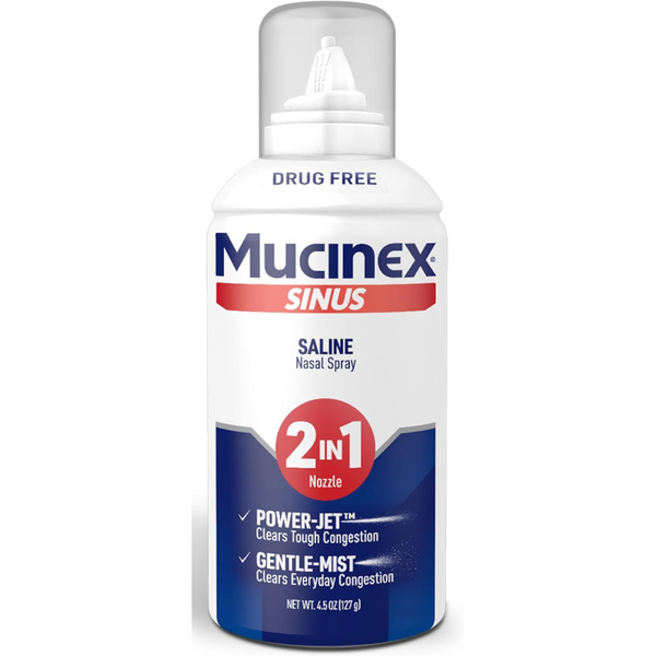 Mucinex Sinus Saline Nasal Spray & Sinus Rinse, 4.5 Oz