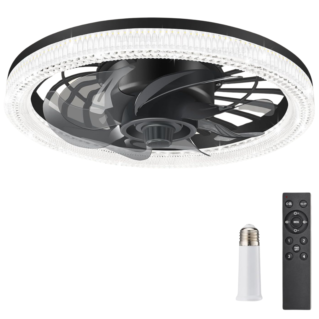 Dimmable Socket Modern Flush Mount Ceiling Fans