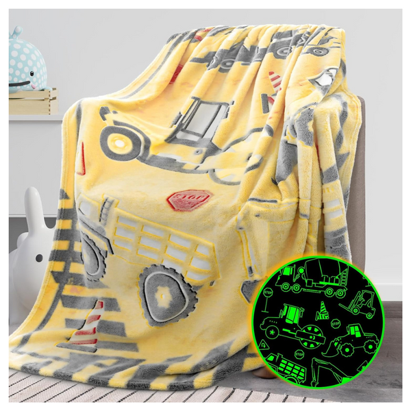 50"x60" Glow In The Dark Truck Blanket For Kids