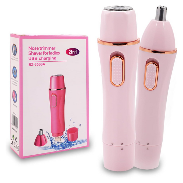 Women's 2-In-1 Rechargeable Nose Hair Trimmer & Facial Hair Remover