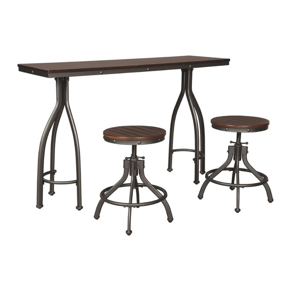 Signature Design By Ashley Odium Dining Table With 2 Stools