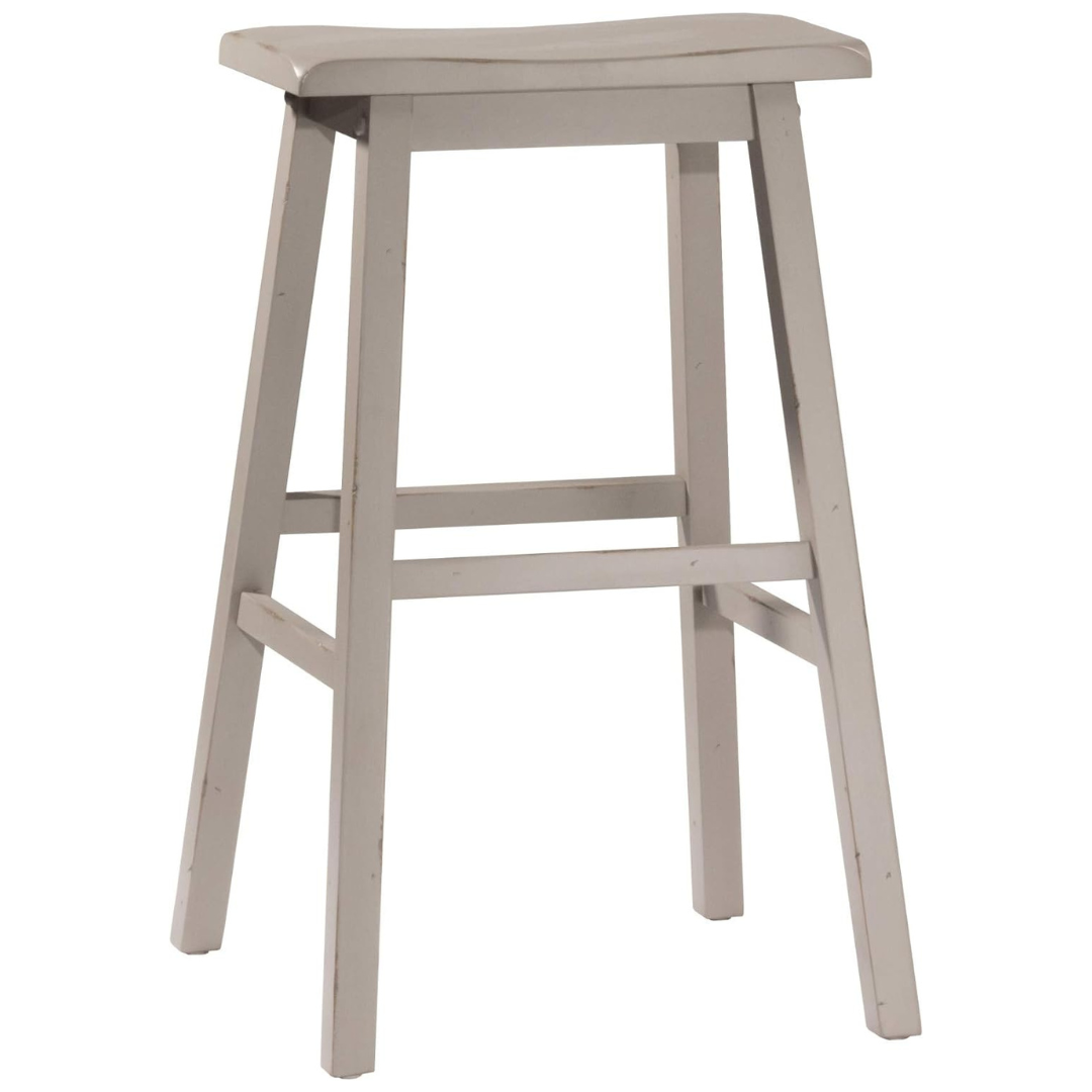 Wood Backless Counter Height Stool with Saddle Seat (17.5"D x 18"W x 24"H)