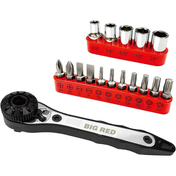 BIG RED BHT-17HTRS01R Torin Ratchet Wrench Screwdriver Set