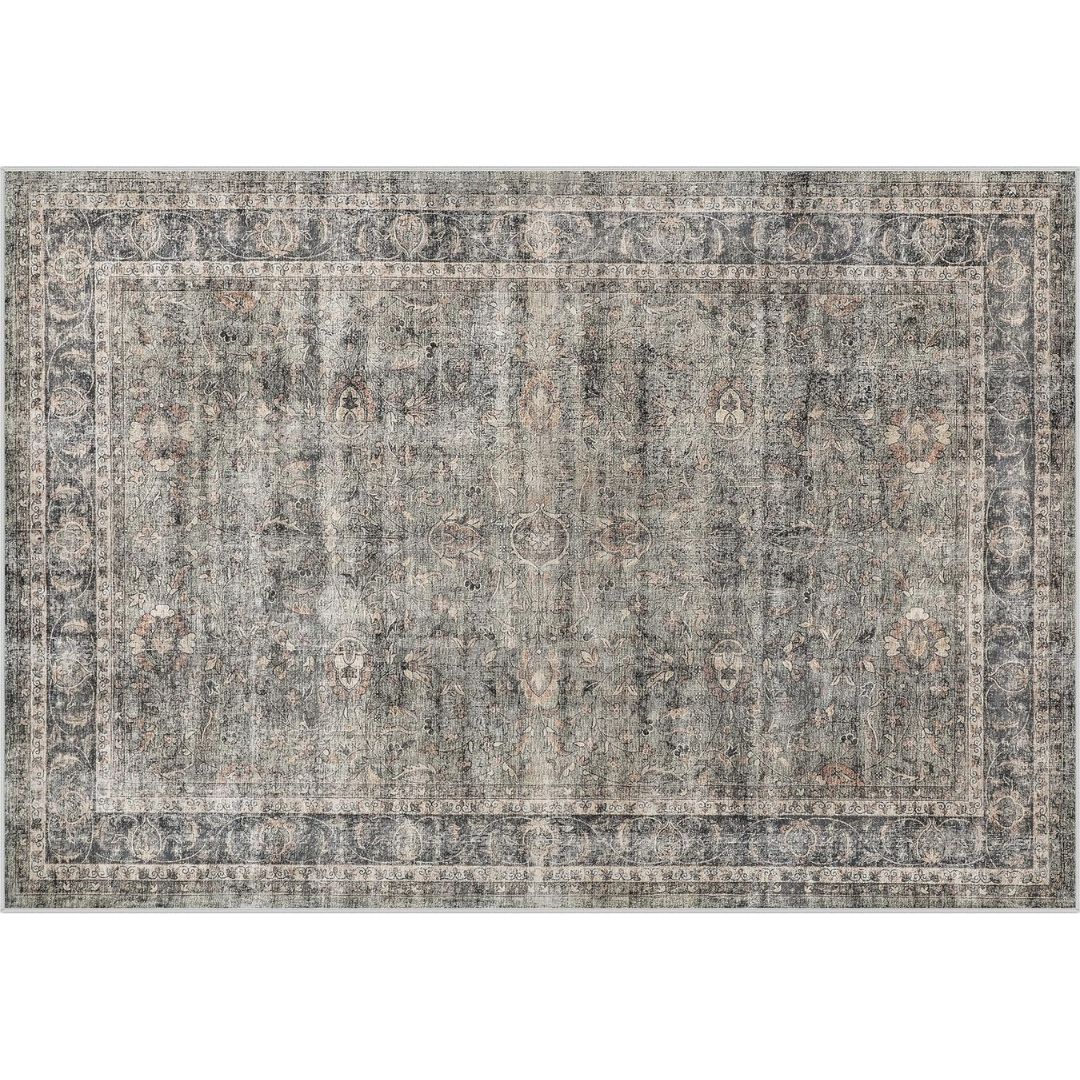 Non-Slip Soft Low-Pile Washable Boho Area Rugs (2' x 3')