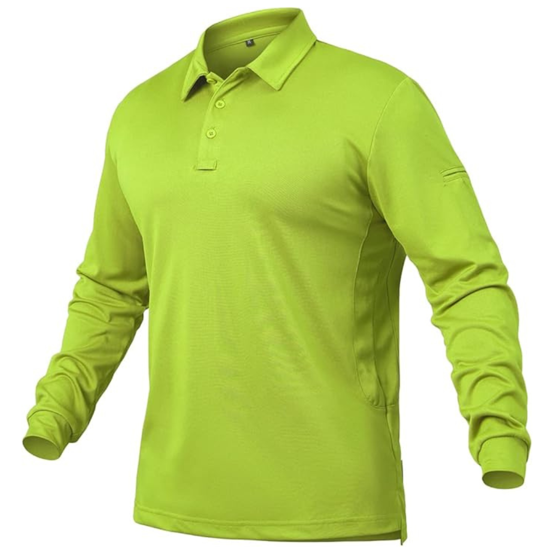 Men's Quick Dry Athletic Long Sleeve Polo Shirts