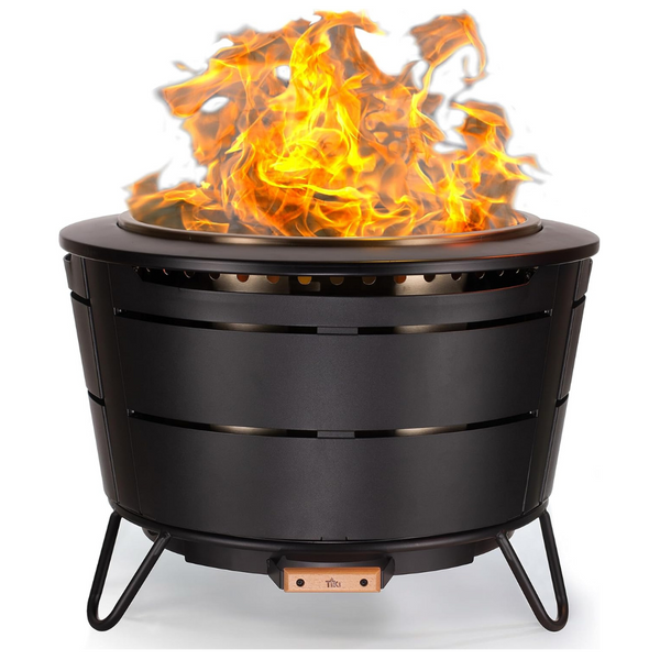 TIKI Brand Smokeless 27.5" Reunion Large Wood Burning Outdoor Fire Pit