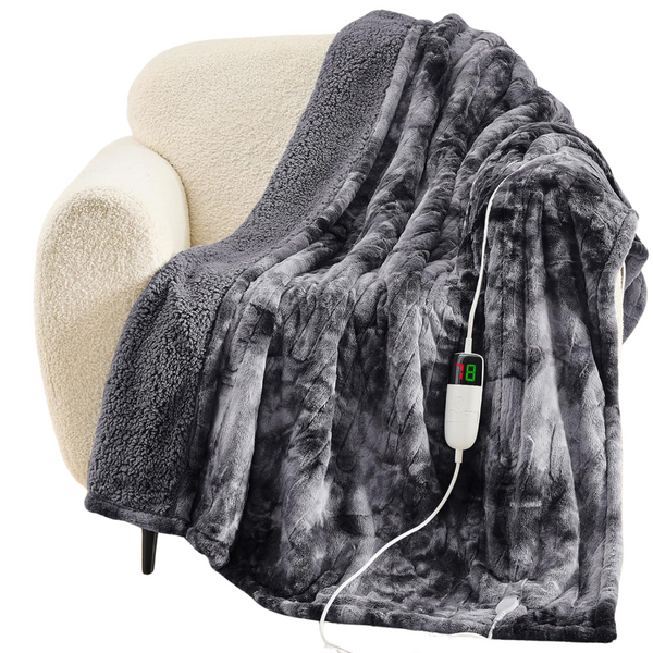 Heated Blanket Electric Throw Fleece Sherpa Heating Blanket