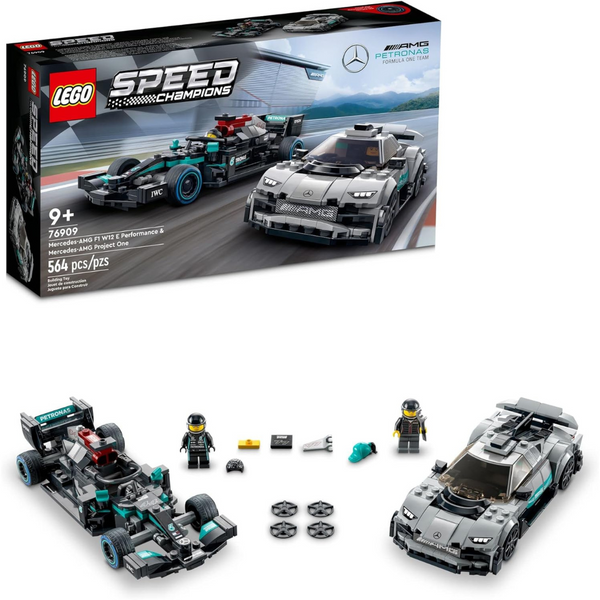 564-Piece LEGO Speed Champions Mercedes-AMG 2 Toy Car Models Set (76909)