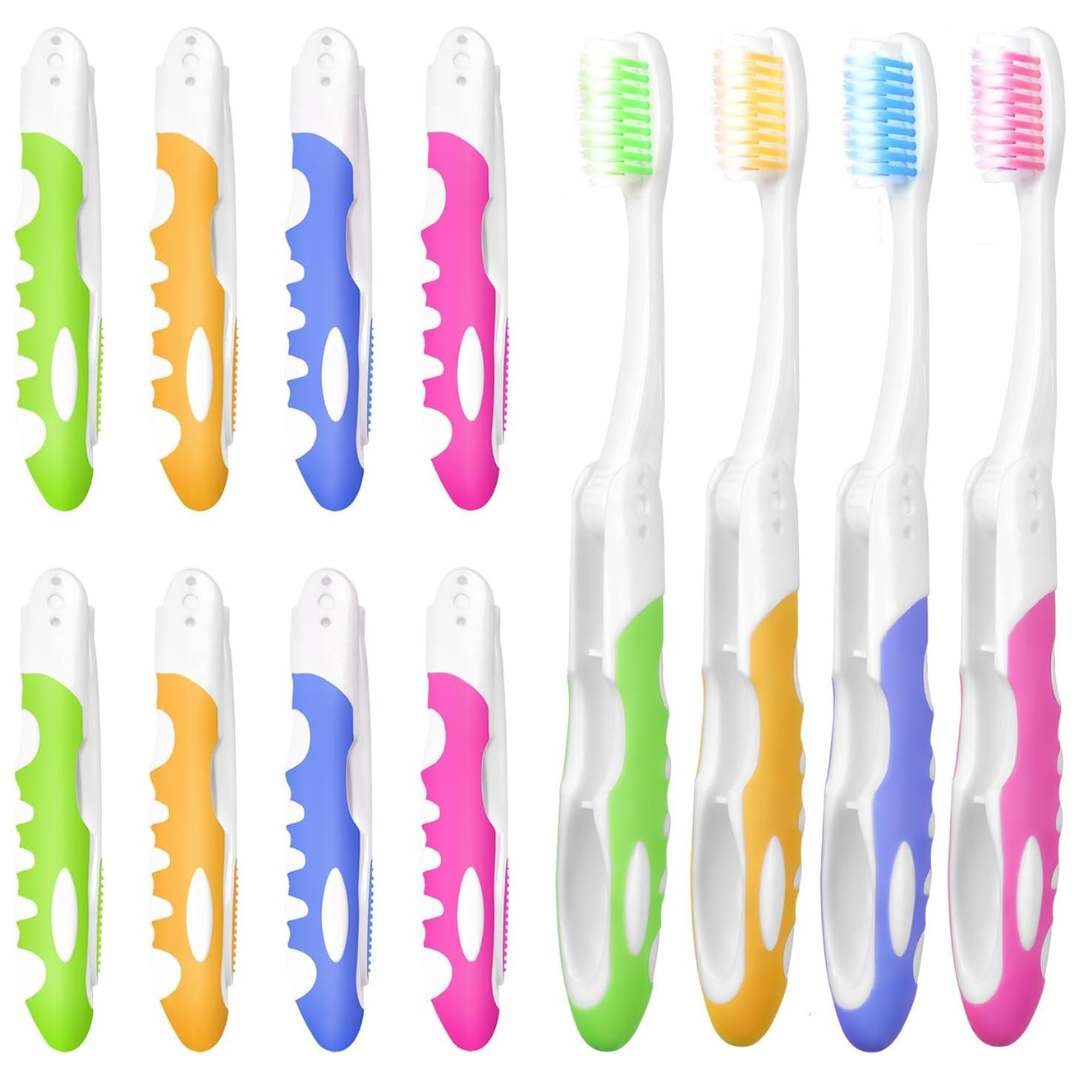 12-Pack EasyHonor Soft Potable Travel Size Toothbrush