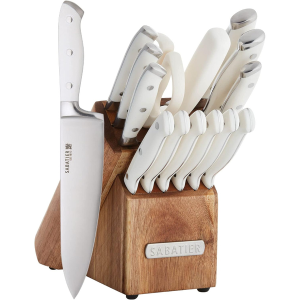 15-Piece Sabatier Forged Triple Rivet Stainless Steel Knife Block Set