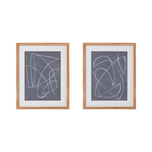 2-Pack Threshold 16"x20" Modern Scribble Framed Poster Wall Art