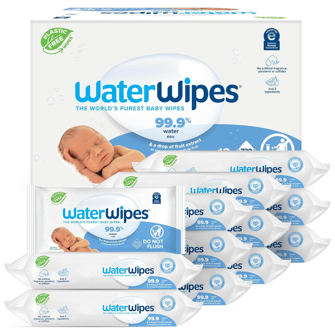 720-Count (12 x 60-Count) WaterWipes Sensitive Baby Diaper Wipes