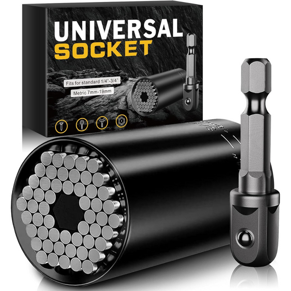 Universal Socket Tools Set W/ Power Drill Adapter (7-19 mm)