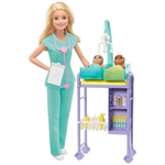 Barbie Baby Doctor Playset With Blonde Doll