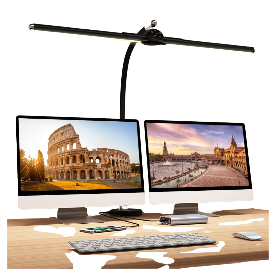 Megainvo 24W 5 Color Modes LED Desk Lamp With Clamp