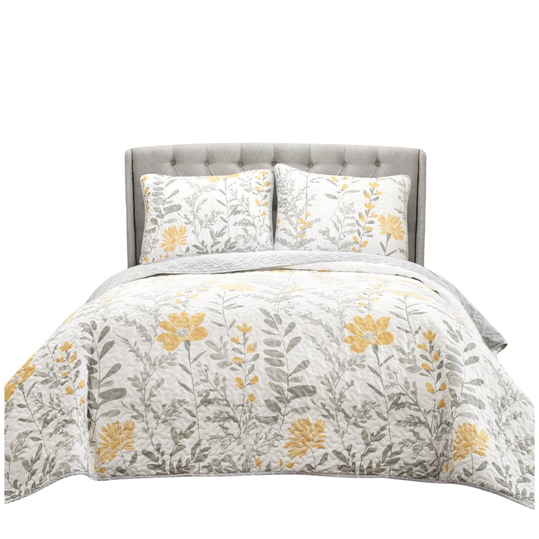 3-Piece Lush Decor Aprile Soft Reversible Floral Quilt Set