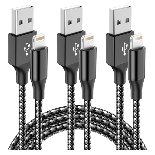 3-Pack 10ft Apple MFi Certified Lightning Cable