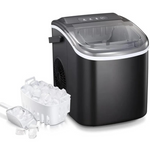 26-Lbs Daily Production Bullet Countertop Self-Cleaning Ice Maker (Black)