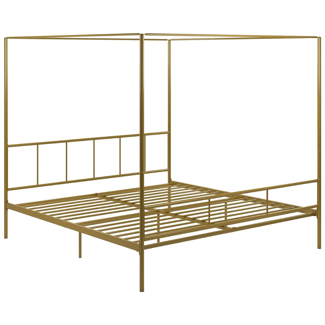 Novogratz Marion Gold King Size Canopy Bed