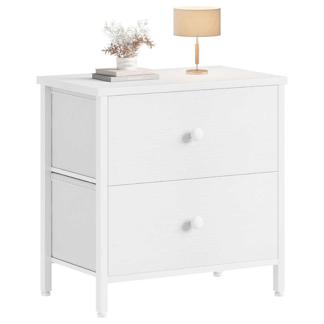 Boluo Nightstand 2 Fabric Drawer End Table