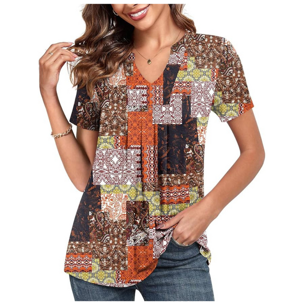 Women's Plus Size Tops Short Sleeve Summer Tunic Shirts