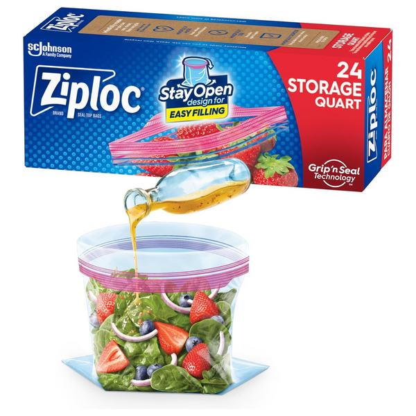 24-Count Ziploc Smart Zipper Plus Seal Food Storage Bags