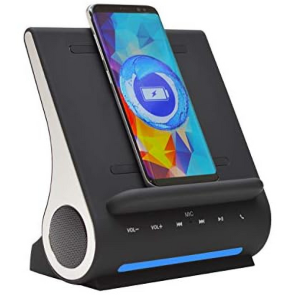 Wireless Charging Dock w/Bluetooth Speakers