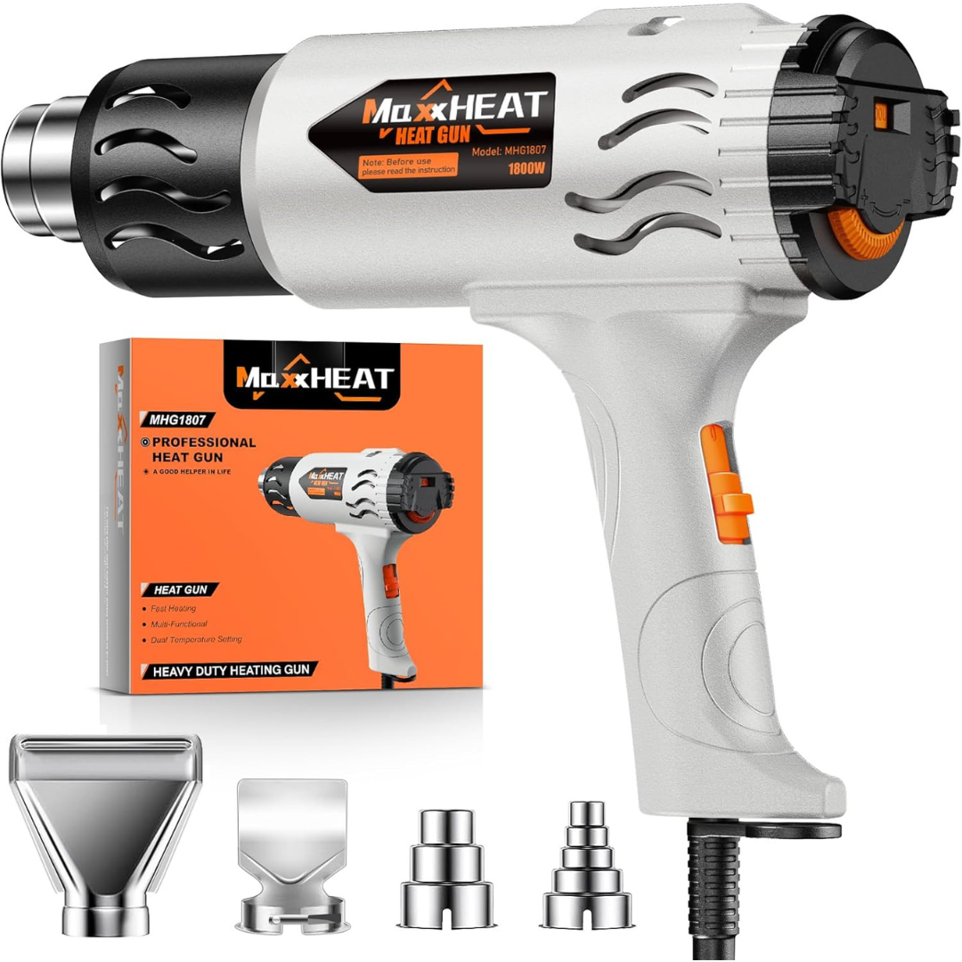 1800W Dual Fuses Heavy Duty Hot Air Gun with 4 Nozzles