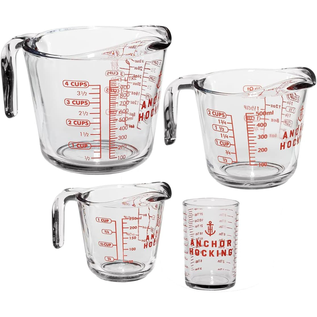 4-Piece Anchor Hocking Glass Measuring Cups