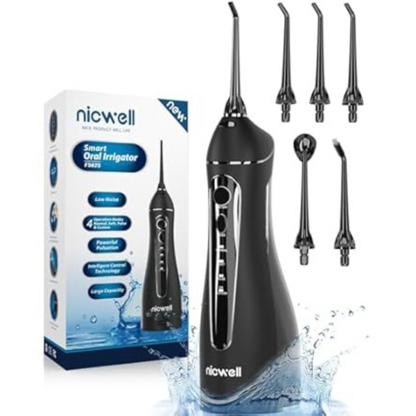 Nicwell 4 Modes Water Flosser Cordless, Dental Oral Irrigator