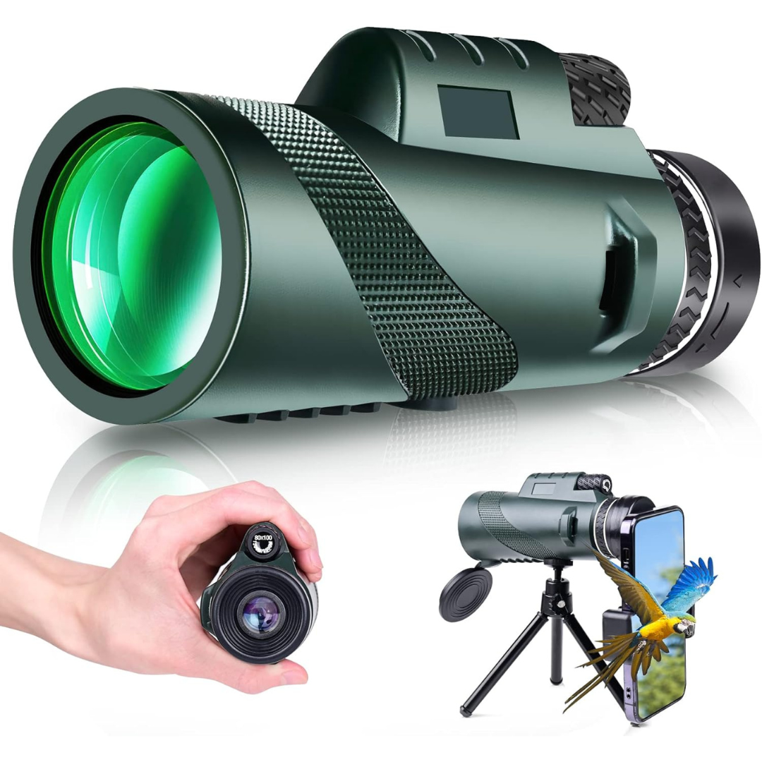 80x100 HD High Powered Low Night Vision Monocular Telescope