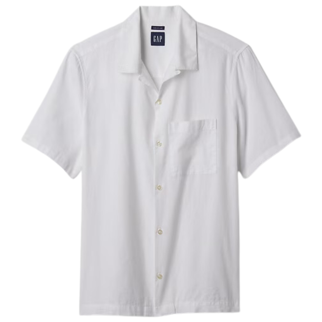 Gap Men's Linen-cotton Shirt (Optic White)