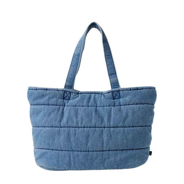 Gap Women's Denim Puffer Tote (Washed Denim Blue)