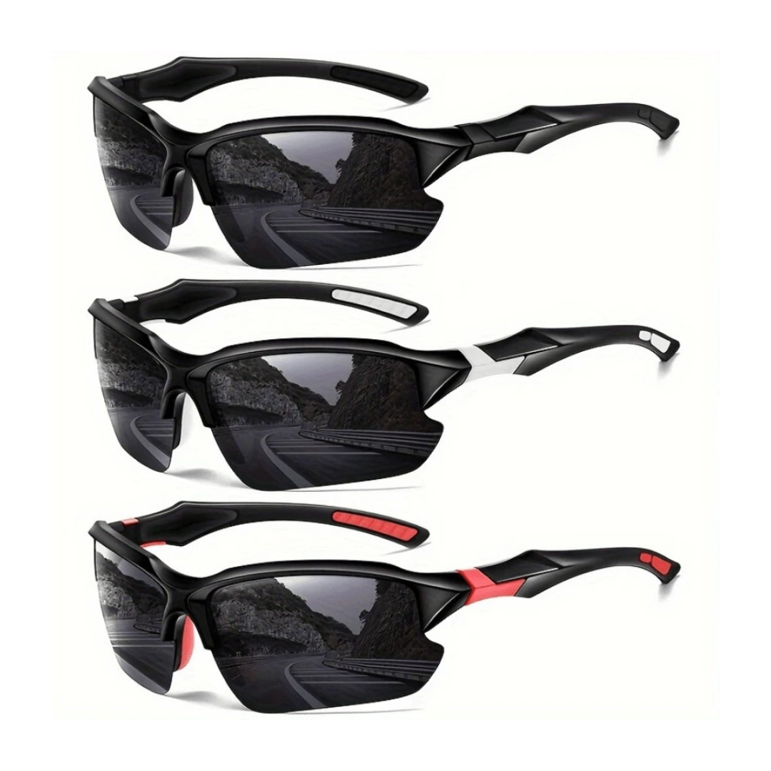 3-Pack Unisex Polarized Sports Glasses