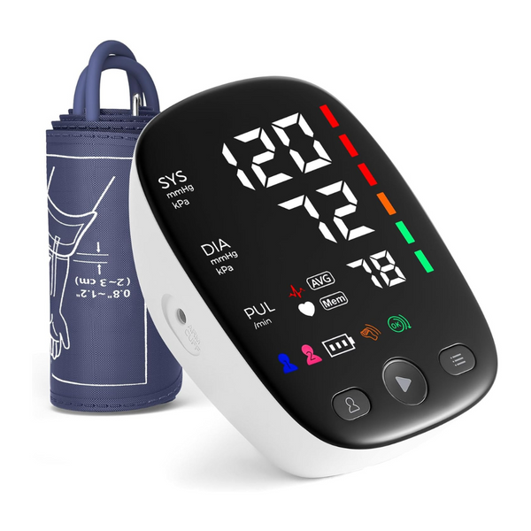 Large Cuff Blood Pressure Monitor With LED Backlit Adjustable Screen