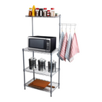 Mind Reader 3 Tier Microwave Shelf Counter Unit With Hooks