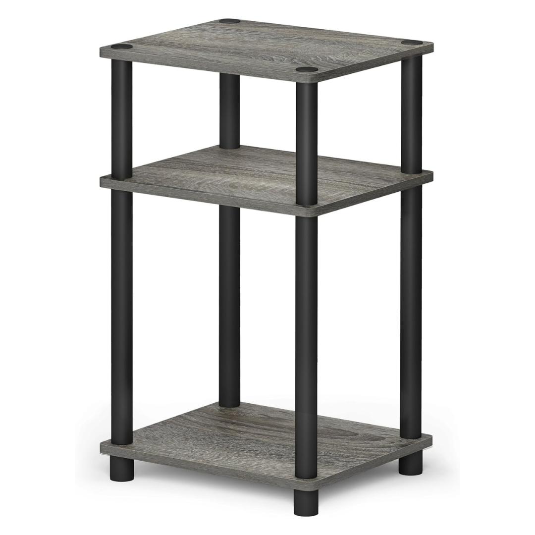 Furinno Just 3-Tier Turn-N-Tube End Table With Plastic Poles