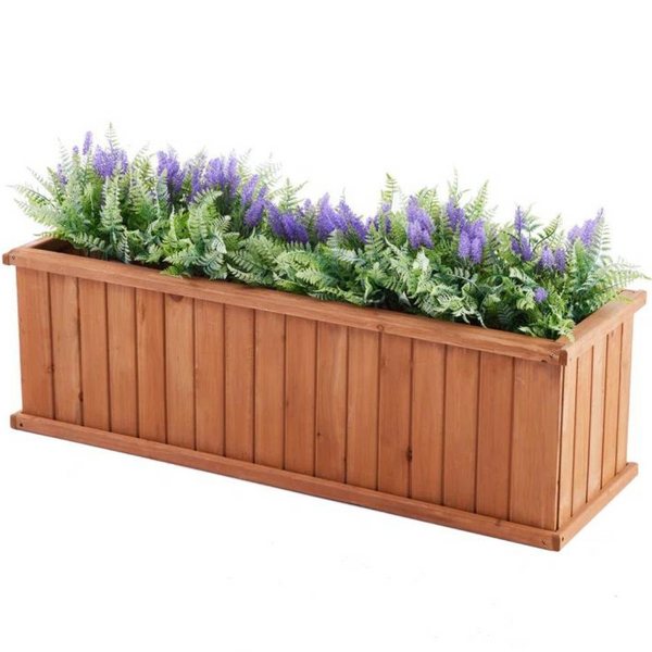 Barros Wood Outdoor Raised Garden Bed Planter Box (12" x 40" x 12")