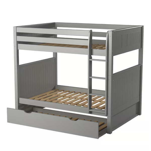 Camaflexi Panel Grey Full Over Full Bunk Bed With Twin Trundle