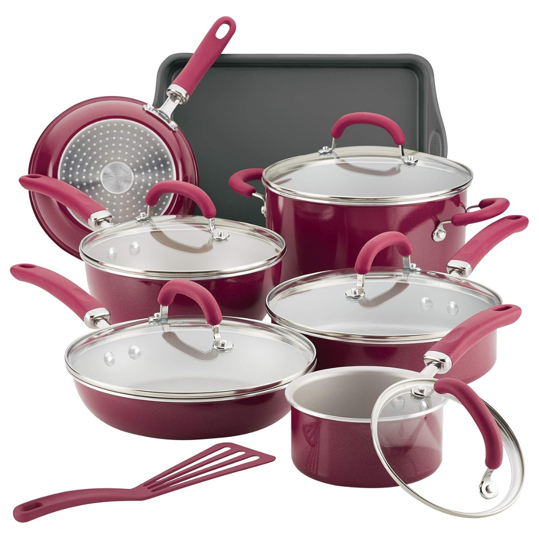 13-Piece Rachael Ray Create Delicious Aluminum Nonstick Cookware Set