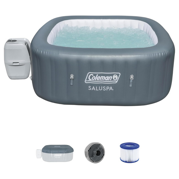 Coleman 15442-BW SaluSpa 4 Person Portable Inflatable Square Hot Tub Spa