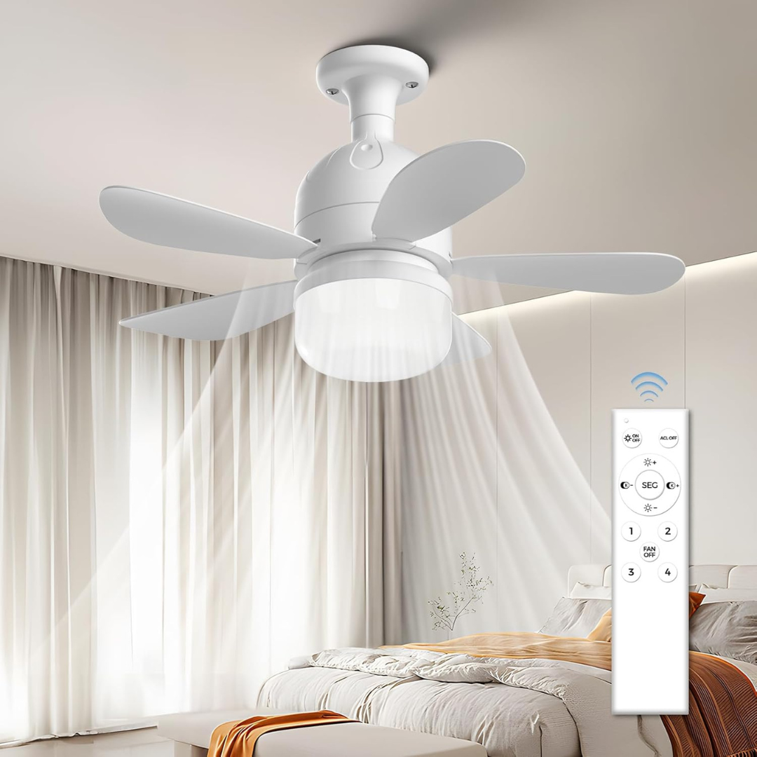 14" Socket Ceiling Fan with Light and Remote