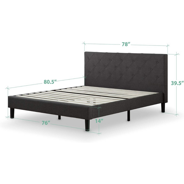 Zinus Shalini Upholstered Platform King Size Bed Frame