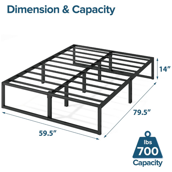 ZINUS Lorelai 14" Queen Size Metal Platform Bed Frame