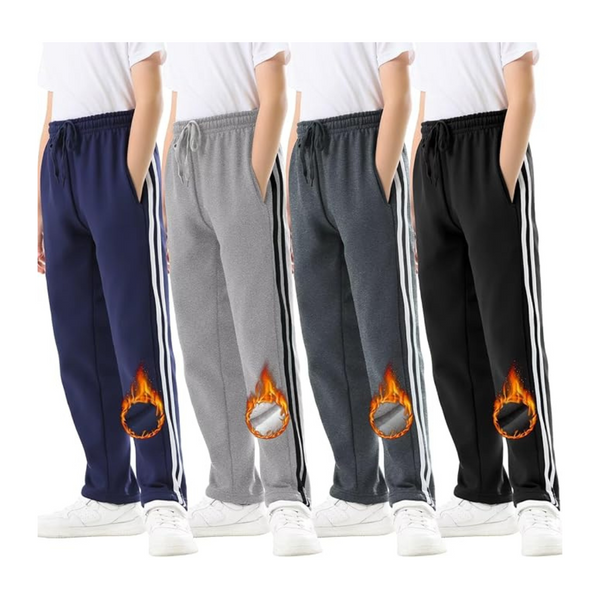 Rolimaka 4 Pcs Boys Soft Fleece Lined Sweatpants