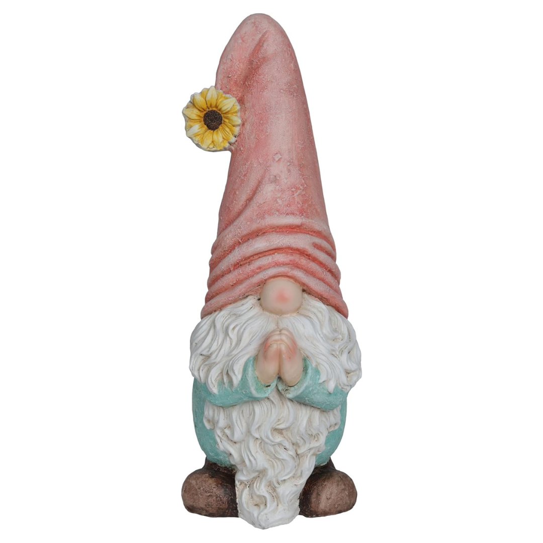 Alpine Corporation 23" Praying Pink Hat Decor Gnome