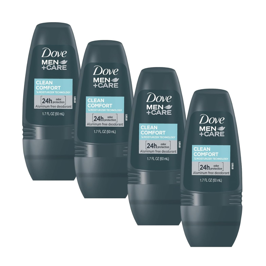 4-Pack Dove Men+Care Clean Comfort Roll On Deodoran (1.7 oz)