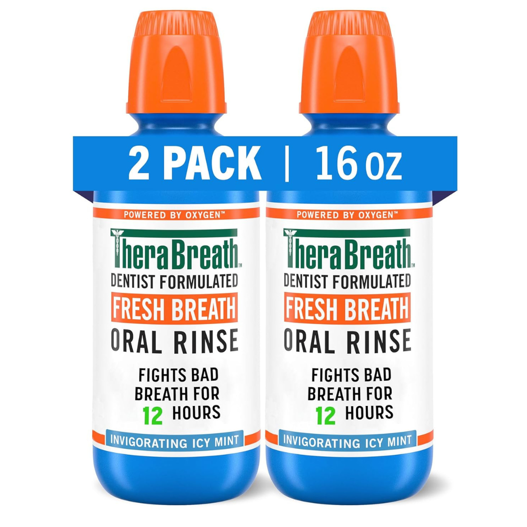 2-Count 16Oz TheraBreath Fresh Breath Mouthwash (Icy Mint)