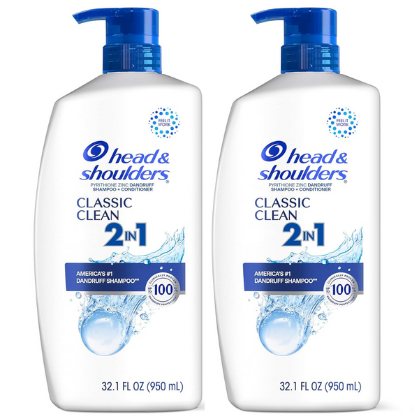 Head & Shoulders Anti-Dandruff 2-In-1 Shampoo And Conditioner, 32.1 Oz Each (Pack Of 2)