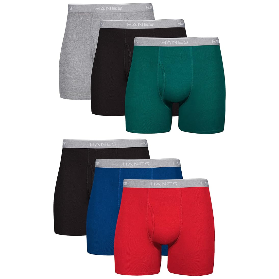 *PRIME BIG DEAL!* – Hanes Men’s Boxer Briefs, Soft And Breathable Cotton Underwear With ComfortFlex Waistband (6 Pack)